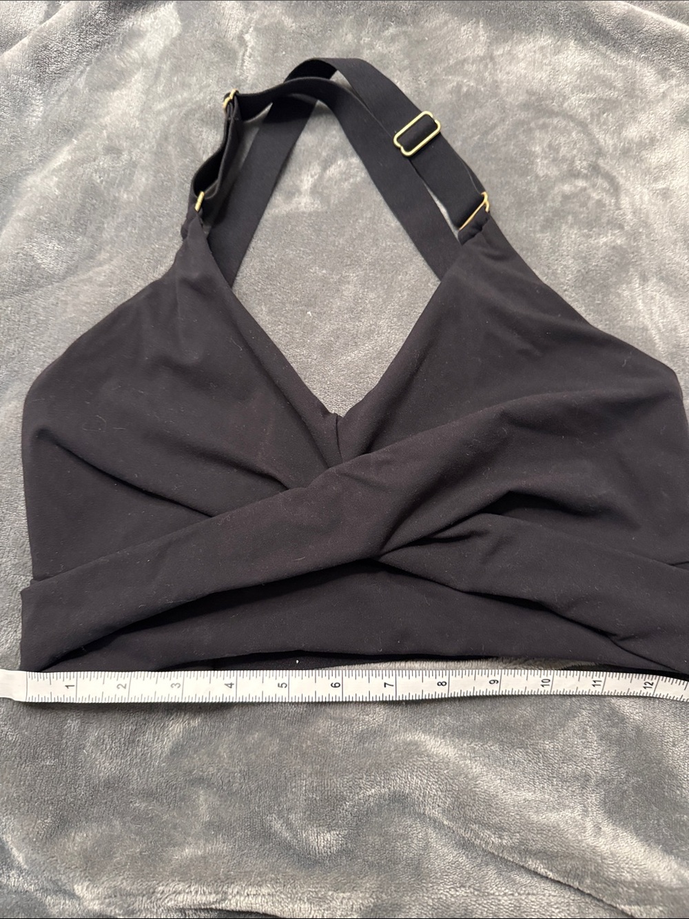 bolle Black Crossover Sports Bralette with Adjustable Straps